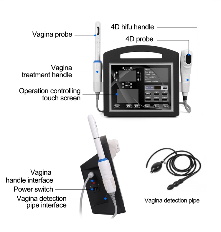 Portable 4D HIFU Face lift & hifu vaginal tightening machine