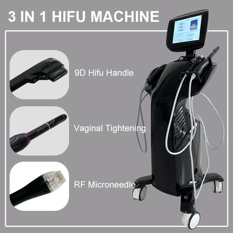 Vertical 7d hifu vaginal tightening machine body slimming hifu 3 in 1 rf microneedle machine