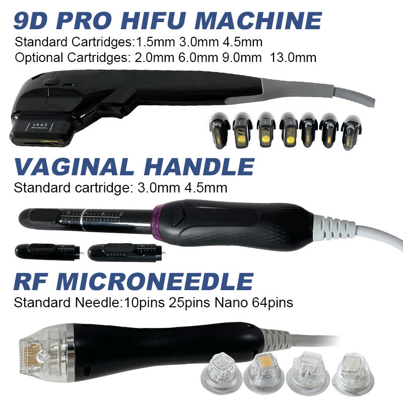 Vertical 7d hifu vaginal tightening machine body slimming hifu 3 in 1 rf microneedle machine