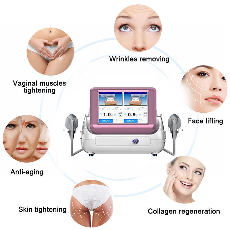 Portable 7D Hifu Machine Anti-aging Skin Lifting Body Slimming Wrinkle Removal with 2 Handles 7 Cartridge